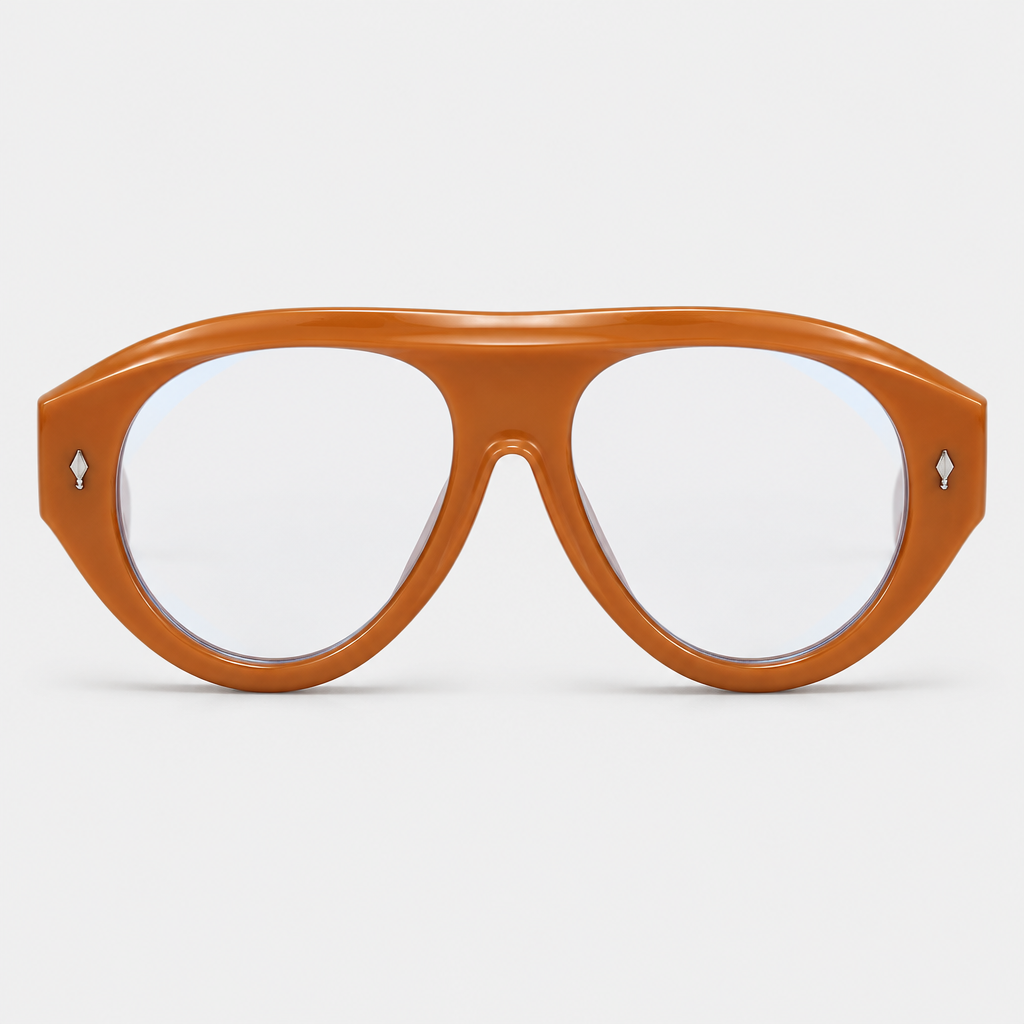 Occhiali luce blu Ettore Lenzi Lenno Cognac – vista frontale