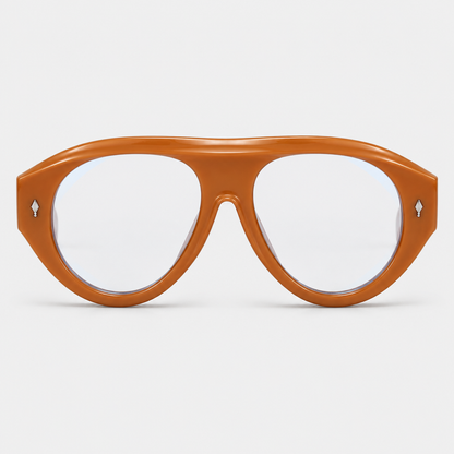 Occhiali luce blu Ettore Lenzi Lenno Cognac – vista frontale
